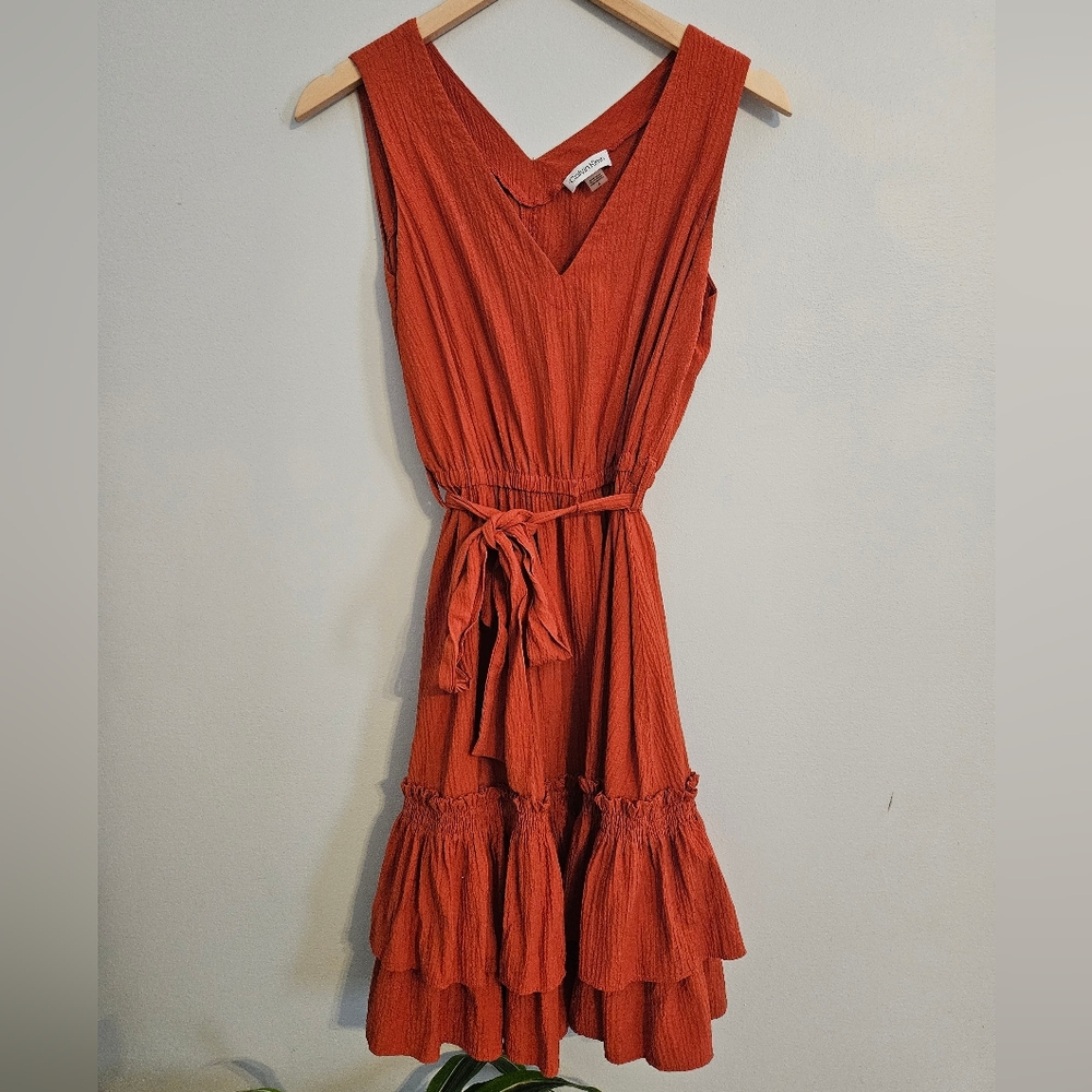 3/$20 Calvin Klein Rust Midi Dress